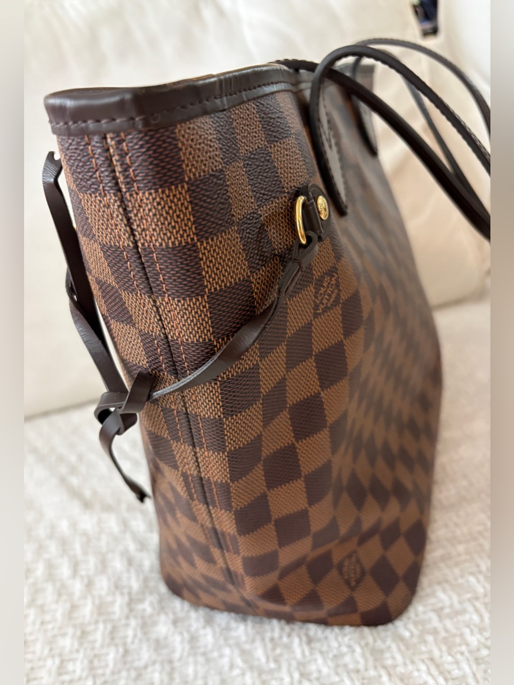 Louis Vuitton Damier Ebene Neverfull MM Tote Bag As Is Dark Brown Check LV